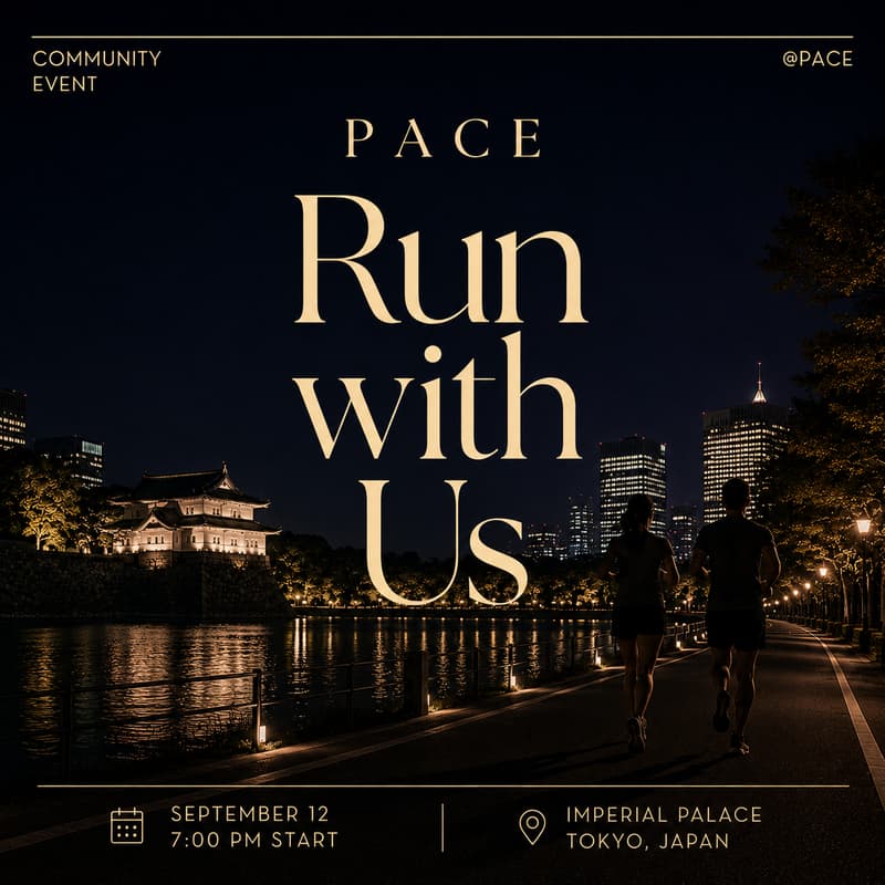 Cover Image for 9/12(土) PACE RUNNING EVENT in 皇居