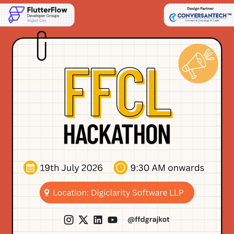 Cover Image for FlutterFlow Champions League (FFCL) Hackathon - 2026 – FFDG Rajkot