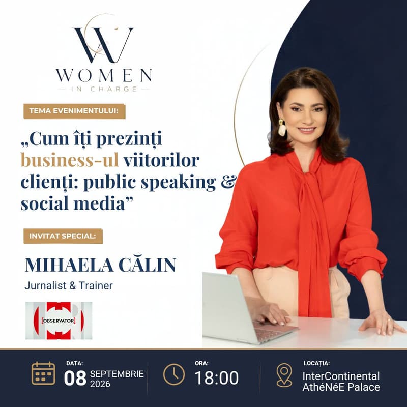 Cover Image for WIN #9 - Cum îți prezinți business-ul viitorilor clienți: public speaking & Social Media -Mihaela Călin