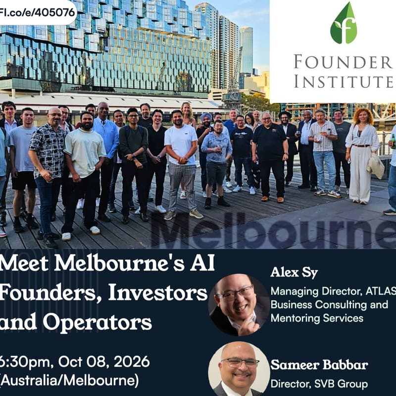 Cover Image for Founder Institute Melbourne in-person networking with mentors, founders, investors