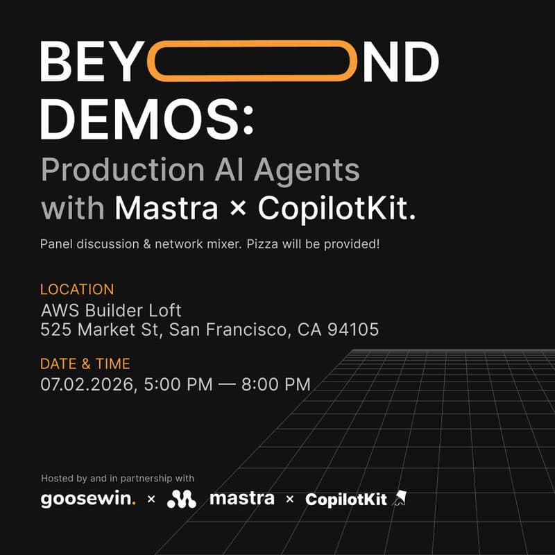 Cover Image for Beyond Demos: Production AI Agents with Mastra × CopilotKit