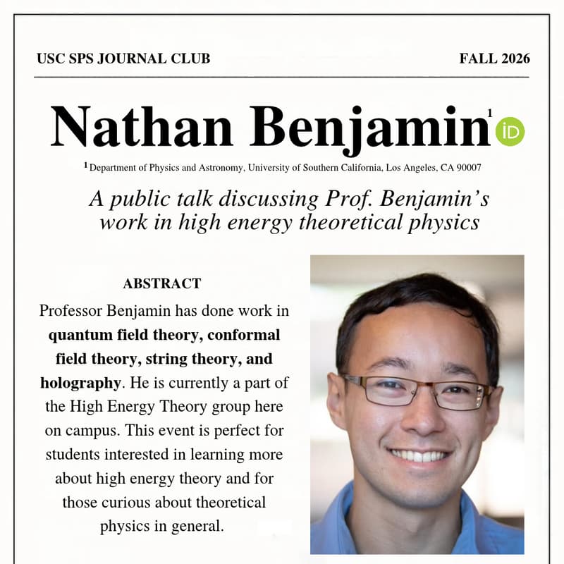 Cover Image for SPS Journal Club w/ Prof. Nathan Benjamin