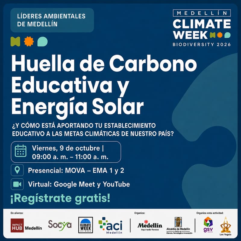 Cover Image for ¿Sabes cuál es la huella de carbono educativa de Medellín? Descúbrela y conoce cómo reducirla con una solución financiera de energía solar.