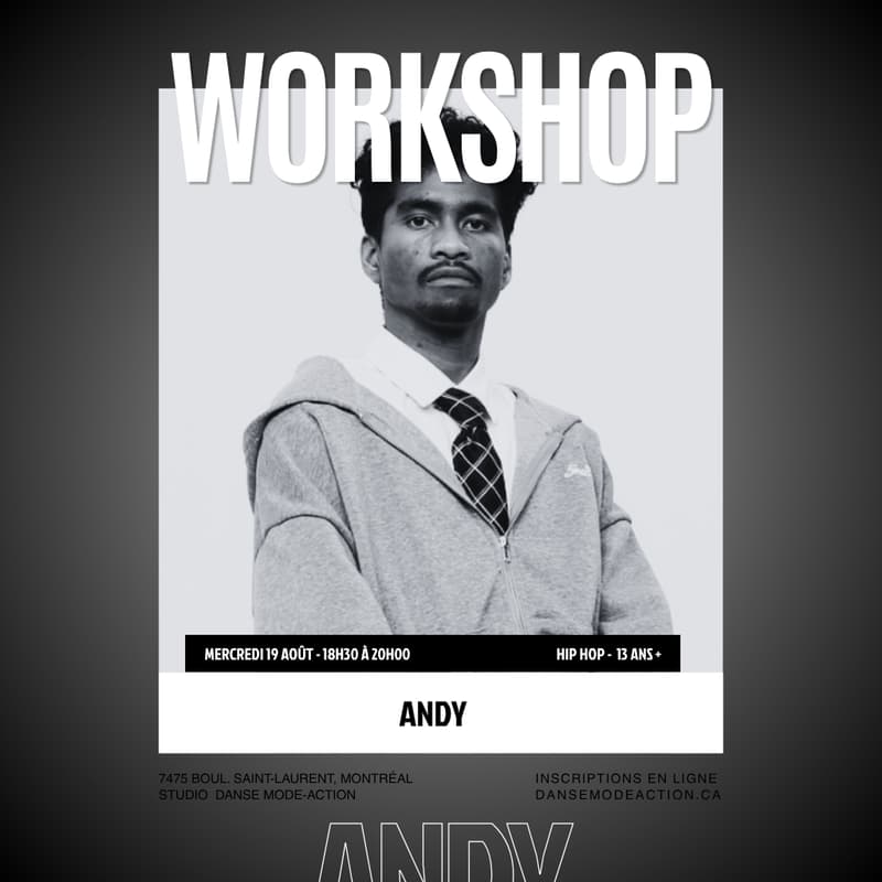 Cover Image for Andy - Workshop Hip Hop Choreo - 13 ans +