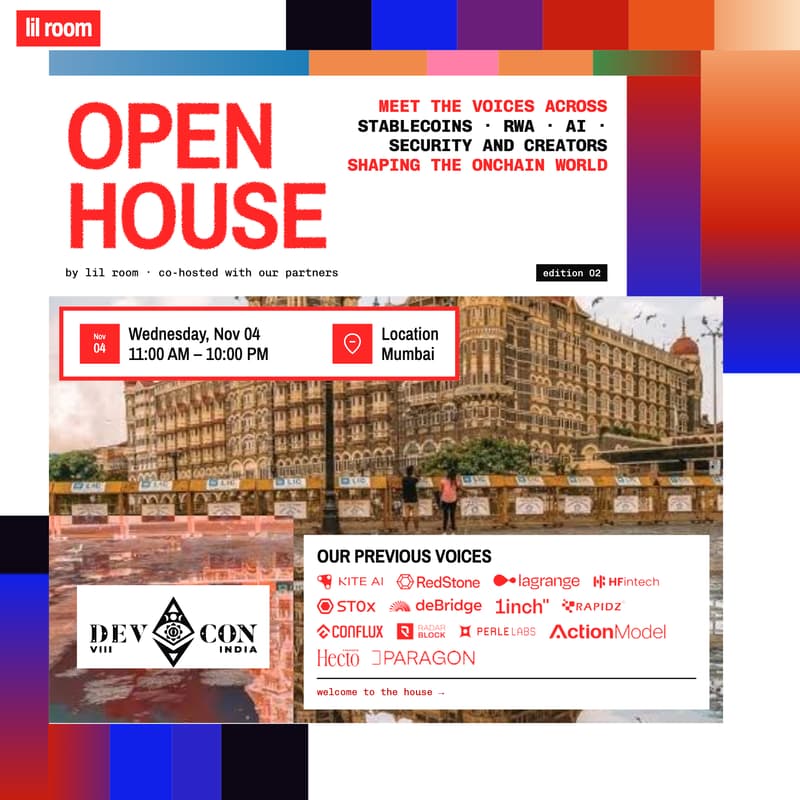 Cover Image for OPEN HOUSE by lil room Mumbai | 🗓 4th November | During Devcon India