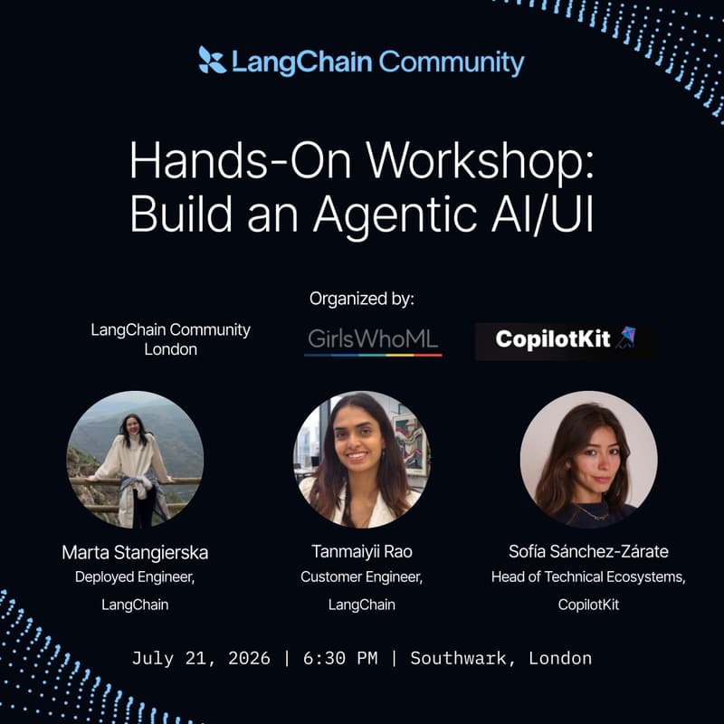 Cover Image for Hands-On Workshop — Build an Agentic Application with LangChain & CopilotKit