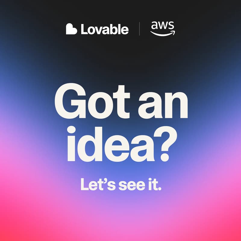 Cover Image for Got an idea? Let's see it with Lovable @AWS Singapore