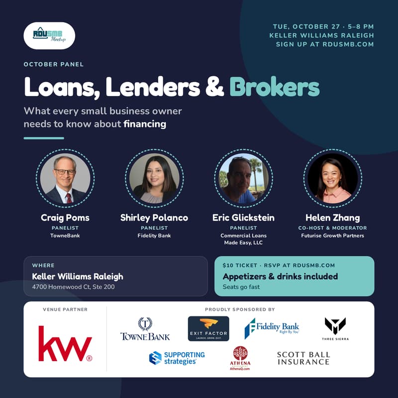 Cover Image for RDU SMB Meetup - Loans, Lenders & Brokers