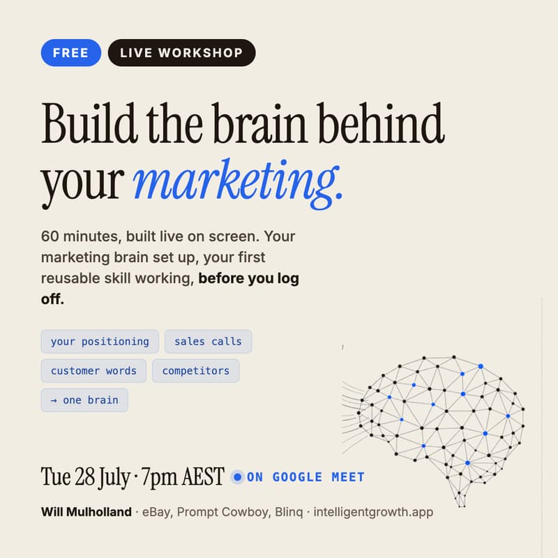 Cover Image for Build the brain behind your marketing (live workshop)