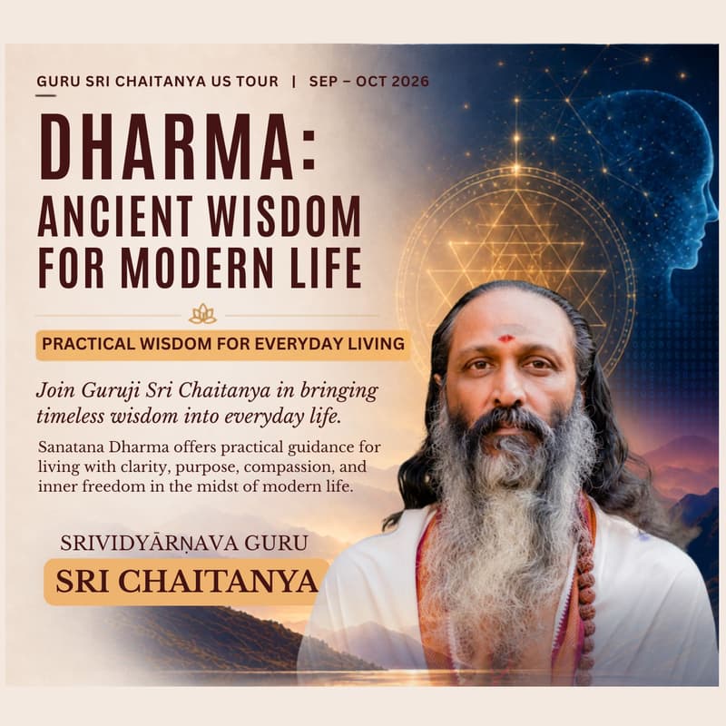 Cover Image for Dharma: Ancient Wisdom for Modern Life with Guru Sri Chaitanya | Topanga Canyon