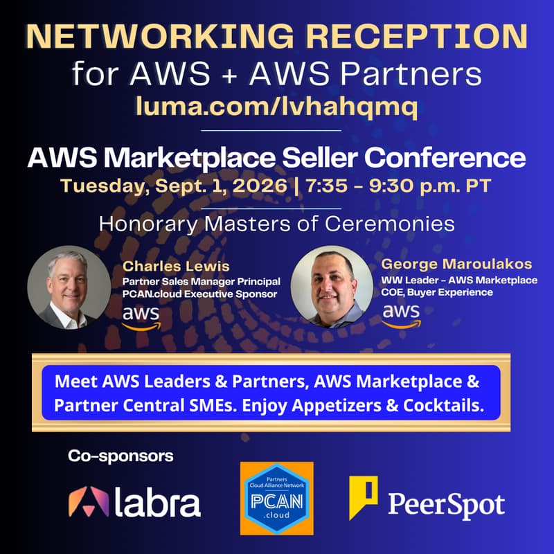 Cover Image for Networking Reception: AWS Marketplace Seller Conference Bellevue ๐