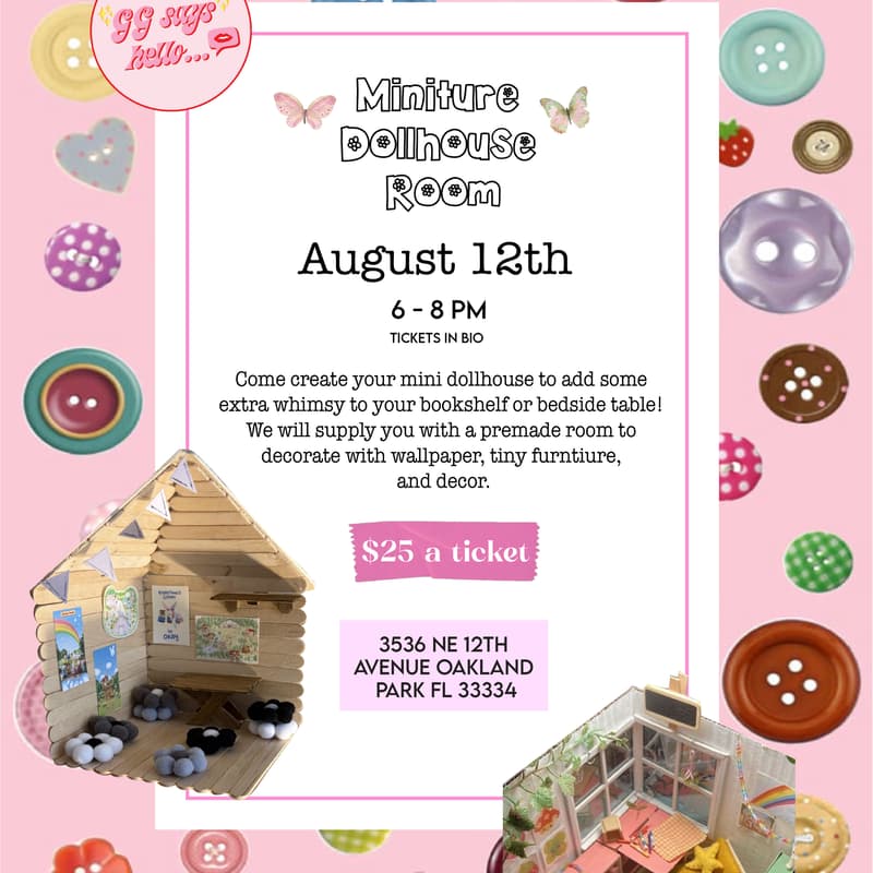 Cover Image for DIY Mini Dollhouse Workshop 🎀
