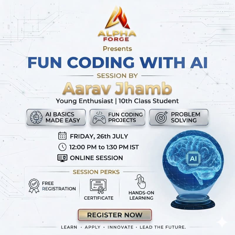Cover Image for Fun Coding with AI 🚀 | Hands-on Session by Aarav Jhamb