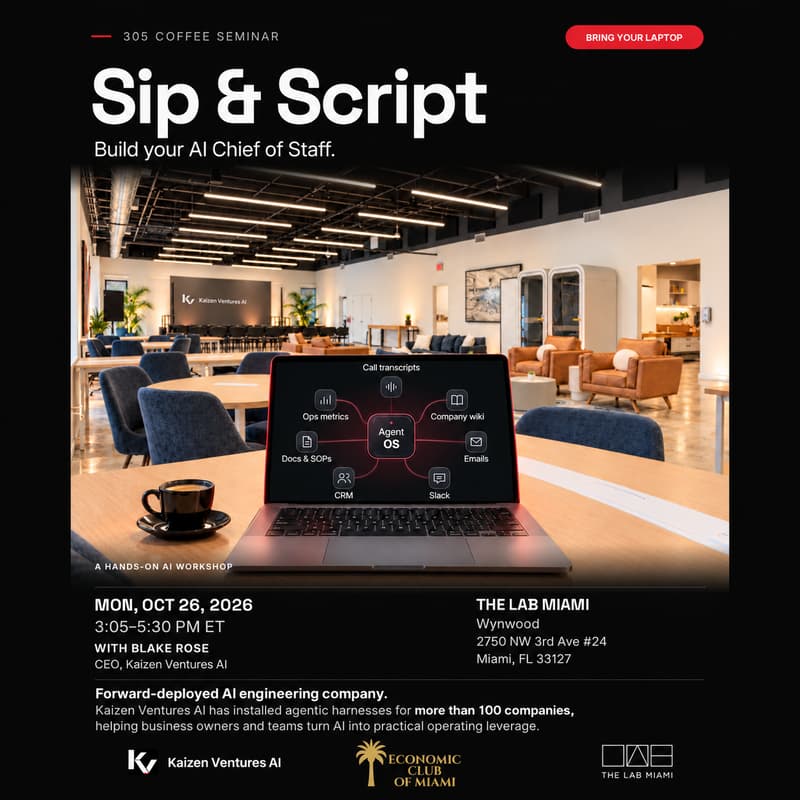 Cover Image for 305 Coffee Seminar / Sip & Script: Build Your AI Chief of Staff