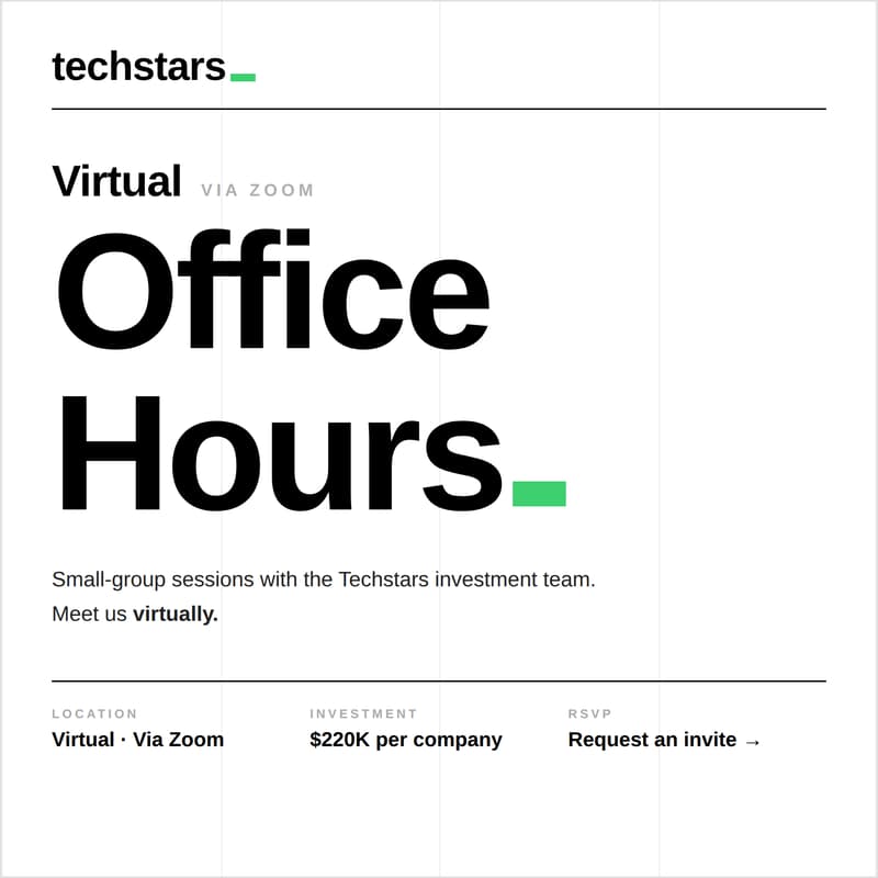Cover Image for [Zoom] Mastering the Techstars Application: Group Office Hours