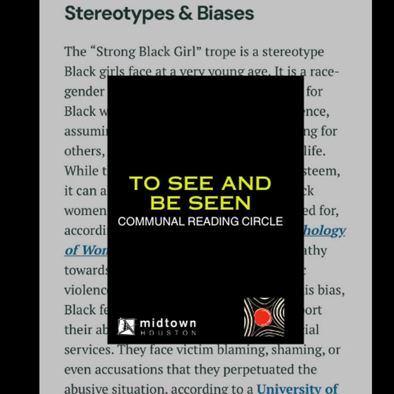 Cover Image for Communal Reading Circle: To See and Be Seen