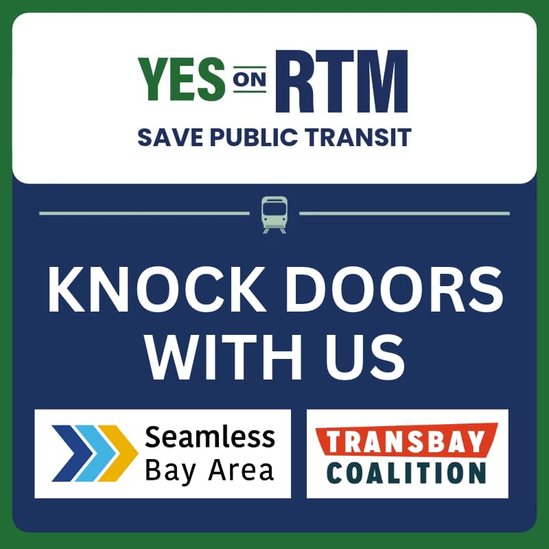 Cover Image for Door knock save Caltrain, BART, and the bus in San Jose with Seamless Bay Area and Transbay Coalition