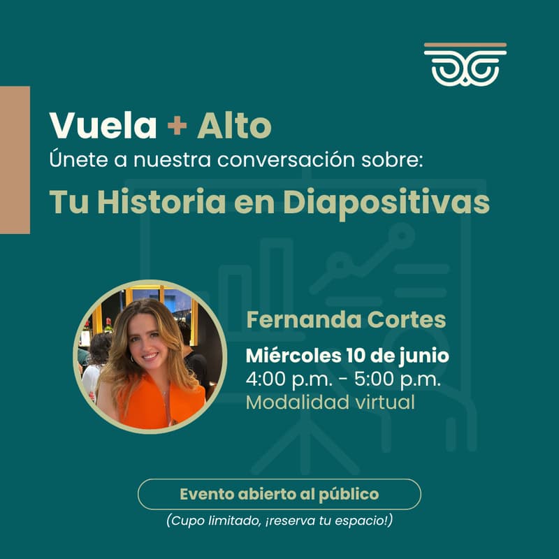 Cover Image for Vuela + Alto: Tu historia en diapositivas: cómo crear un Deck Personal con Canva