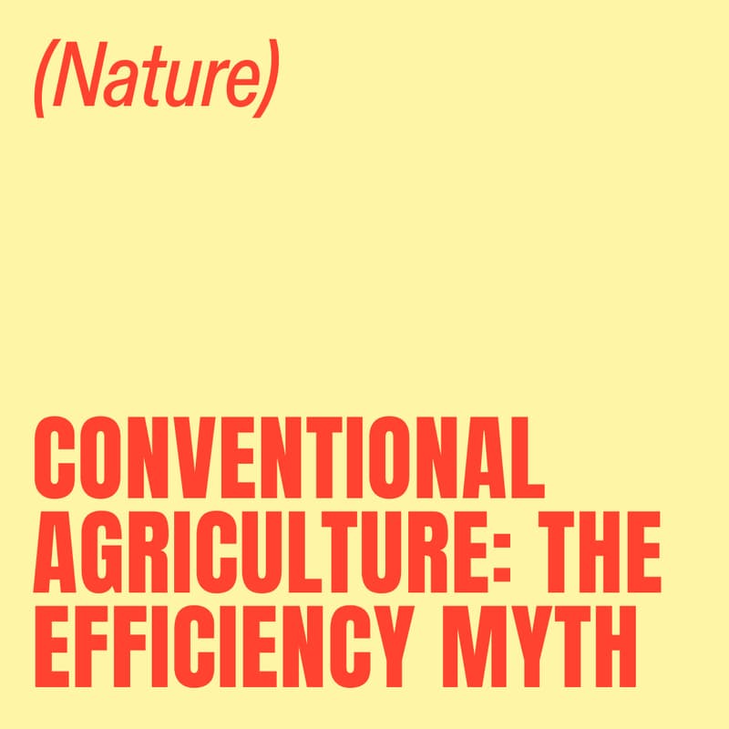 Cover Image for Conventional agriculture: the efficiency myth