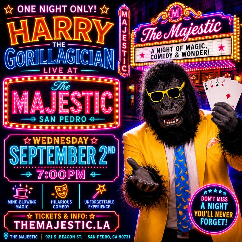 Cover Image for Harry the Gorillagician Live @ The Majestic San Pedro
