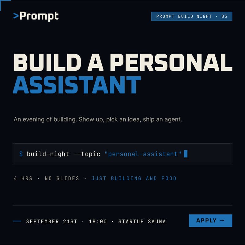 Cover Image for Prompt Build Night 3: Build a Personal Assistant