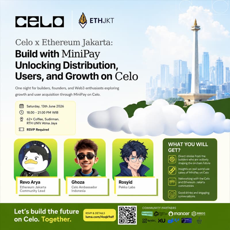Cover Image for Celo X Ethereum Jakarta: Build with MiniPay Unlocking Distribution, Users, and Growth on Celo
