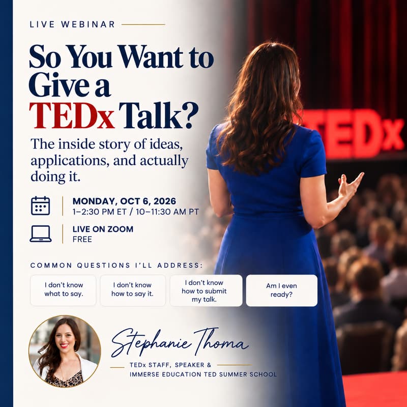 Cover Image for So You Want to Give a TEDx Talk?