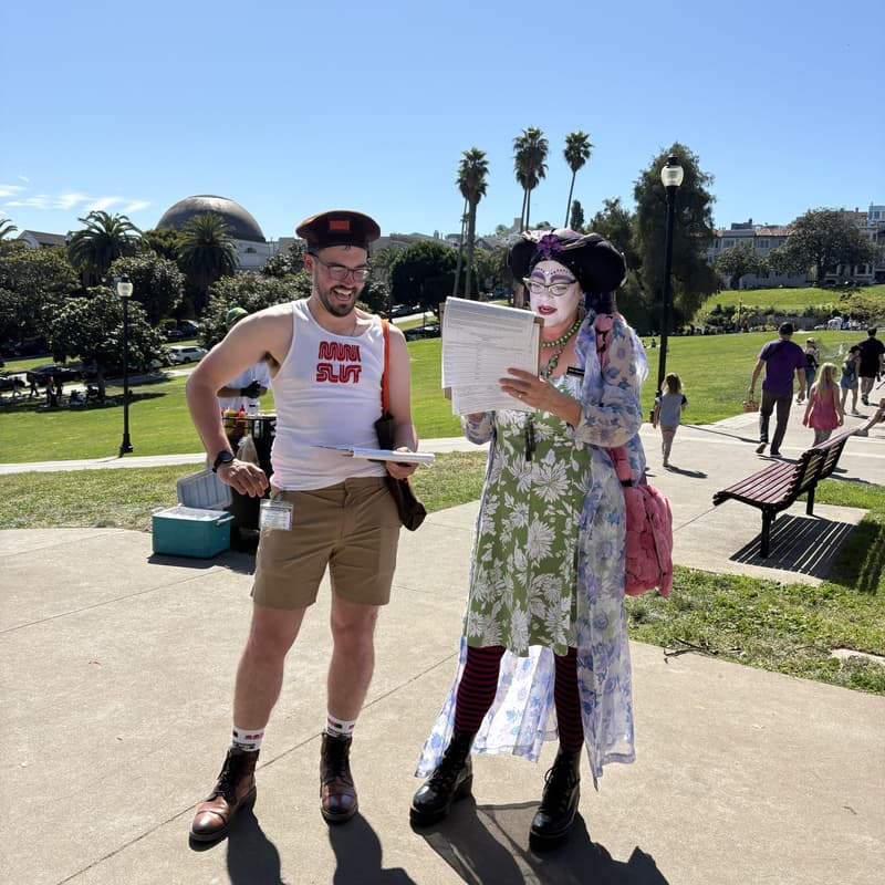 Cover Image for Flyering at the Fremont Festival of the Arts to Stop State Cuts to Affordable Housing & Public Transit