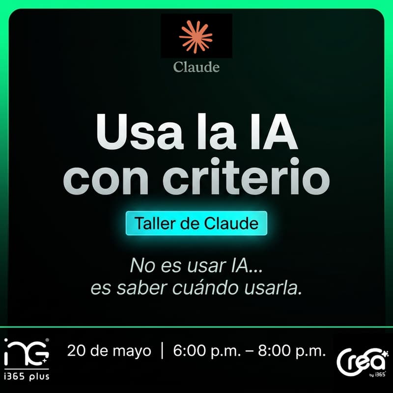 Cover Image for Taller de Claude: Aprende a usar la IA con criterio