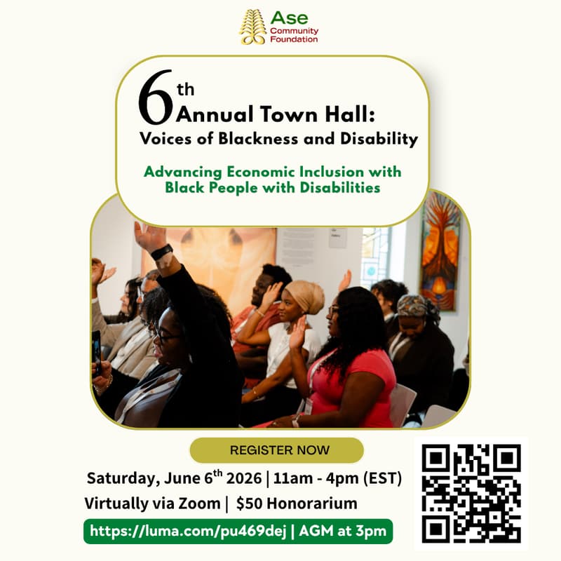 Cover Image for 6th Annual General Meeting and Townhall: Voices of Blackness and Disability