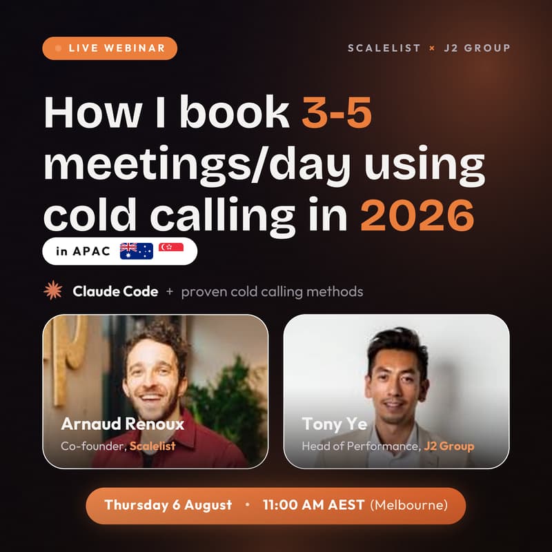 Cover Image for J2 Group x Scalelist x Claude Code: How I book 3-5 meetings/day using cold calling in 2026