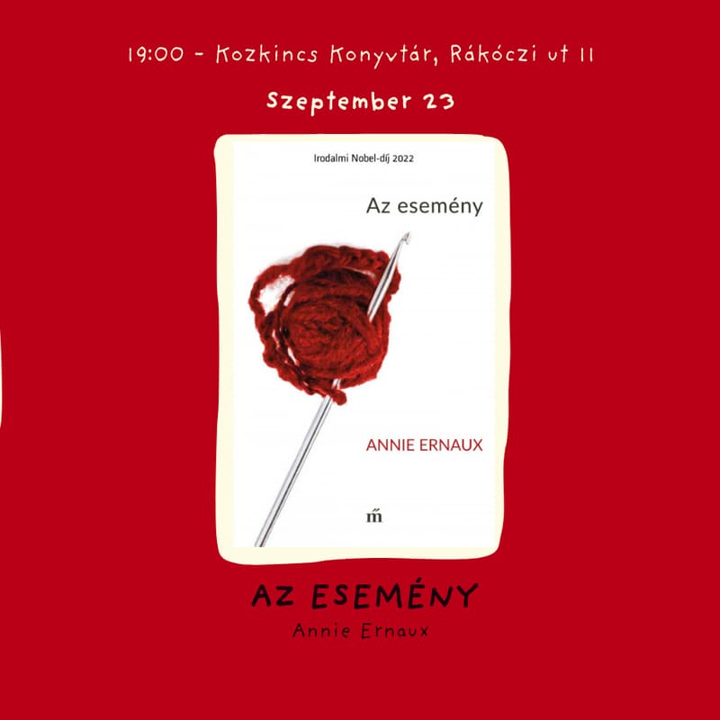 Cover Image for Feminista Könyvklub (Feminista Meet Up) Az esemény - Annie Ernaux