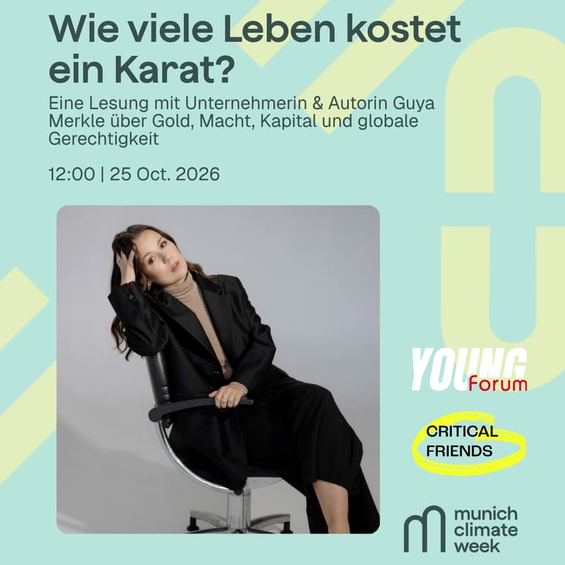 Cover Image for Wie viele Leben kostet ein Karat? Lesung mit Unternehmerin & Autorin Guya Merkle über Gold, Macht, Kapital und globale Ungerechtigkeit🏅📚