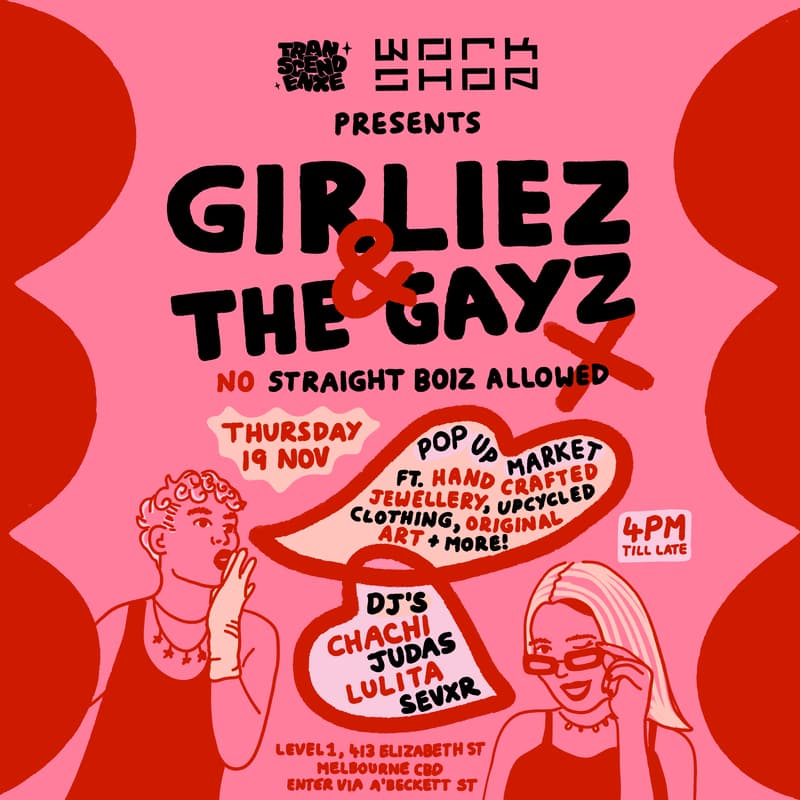 Cover Image for Girliez & The Gayz: Pop Up Market + Live DJ's