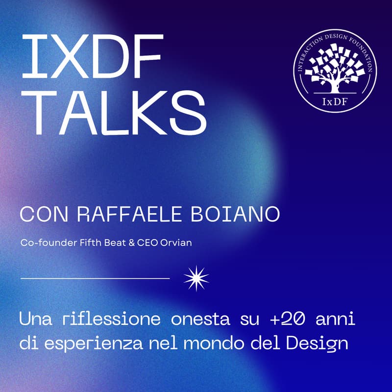 Cover Image for IxDF Talks_ Design e innovazione nell’era dell’IA. Incontro con Raffaele Boiano