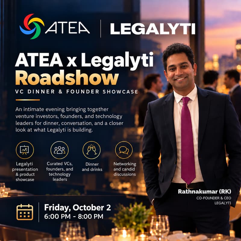 Cover Image for ATEA x Legalyti: VC Dinner & Founder Showcase