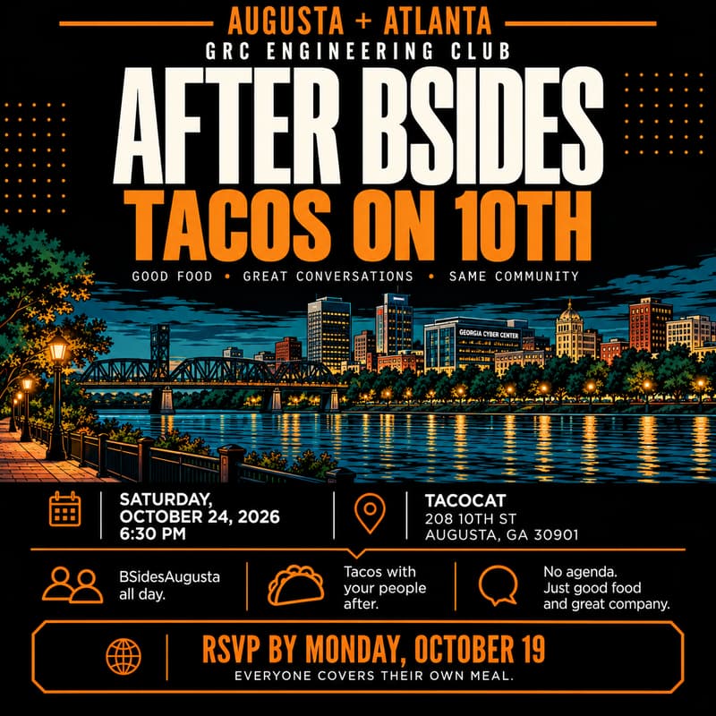 Cover Image for After BSidesAugusta: GRC Engineering Club Dinner