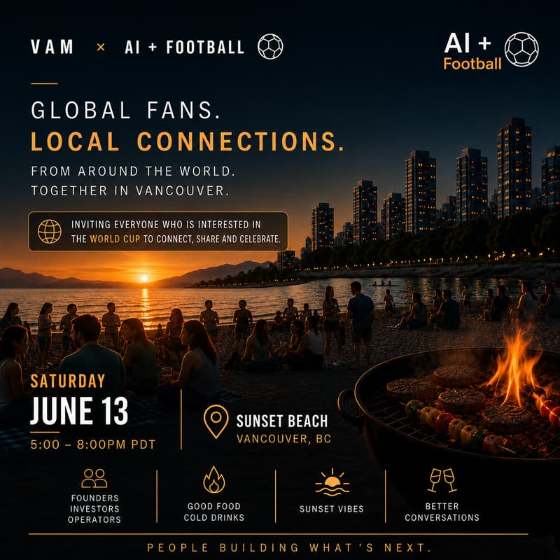 Cover Image for ⚽ VAM! Presents: AI + Football Beach BBQ 2026 ⚽