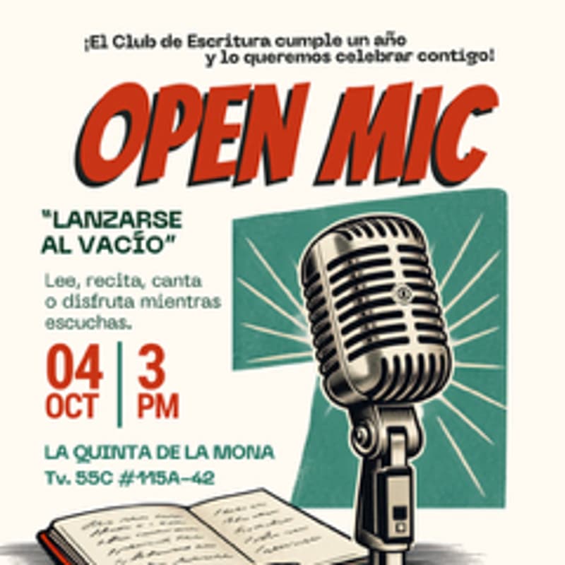 Cover Image for OPEN MIC: Lanzarse al Vacío - Aniversario Club de Escritura