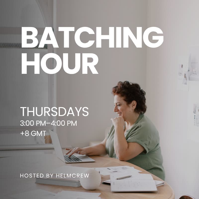 Cover Image for Batching Hour: A free weekly co-working session for founders