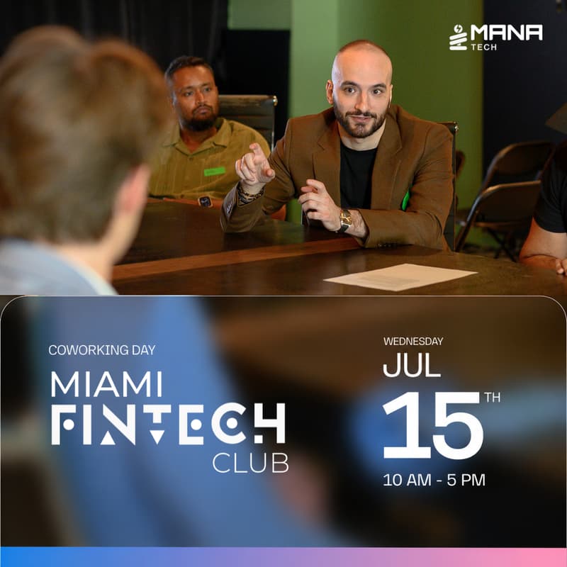 Cover Image for Miami Fintech Club: Coworking Day at Mana Tech