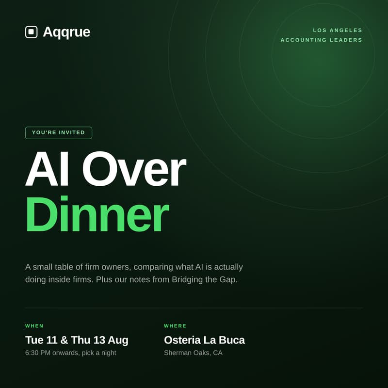 Cover Image for An Intimate Dinner with LA Accountants and Bookkeepers