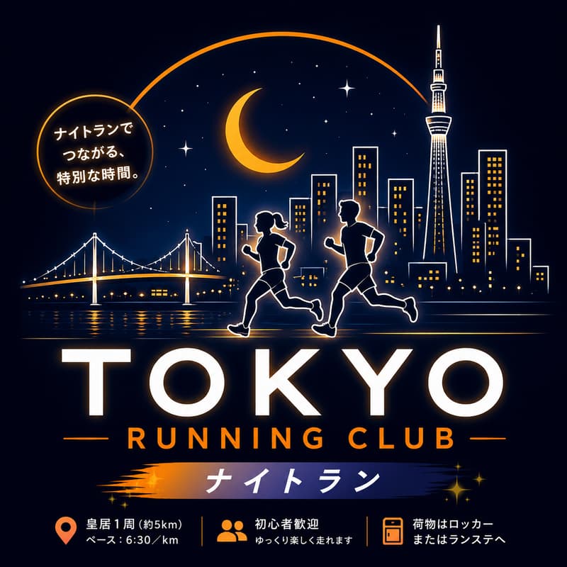 Cover Image for 8/10(月) 20:00皇居ナイトラン