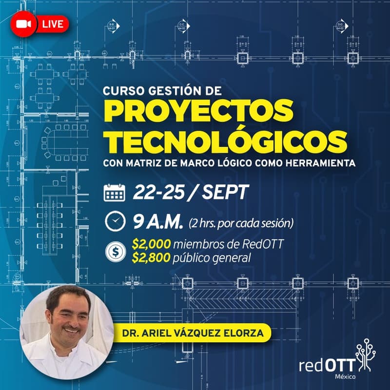 Cover Image for CURSO GESTIÓN DE PROYECTOS TECNOLÓGICOS CON MATRIZ DE MARCO LÓGICO COMO HERRAMIENTA