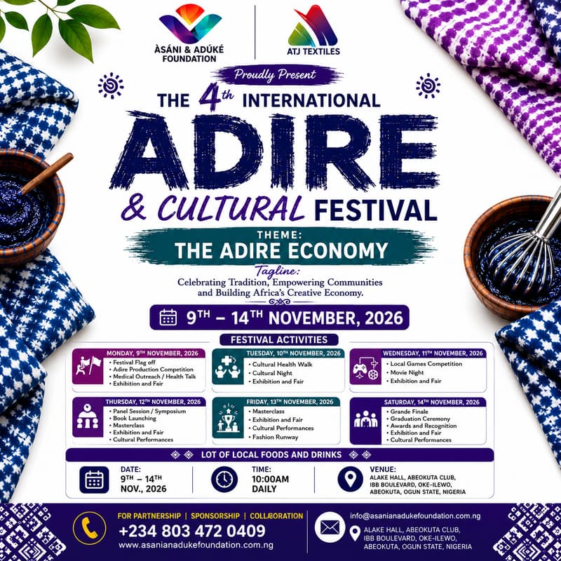 Cover Image for 4th International Àdìrẹ & Cultural Festival 2026 | The Àdìrẹ Economy