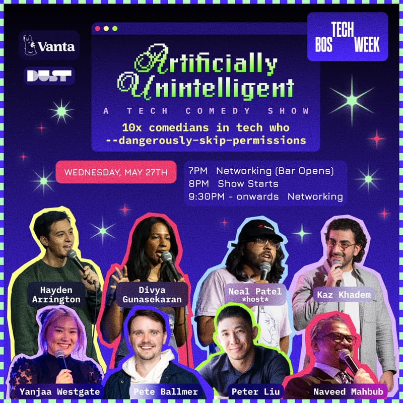 Cover Image for Artificially Unintelligent Tech Comedy Show (Boston)