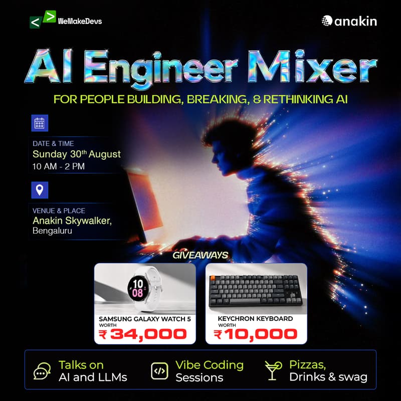 Cover Image for AI Engineer Mixer | Giveaways Worth ₹50,000