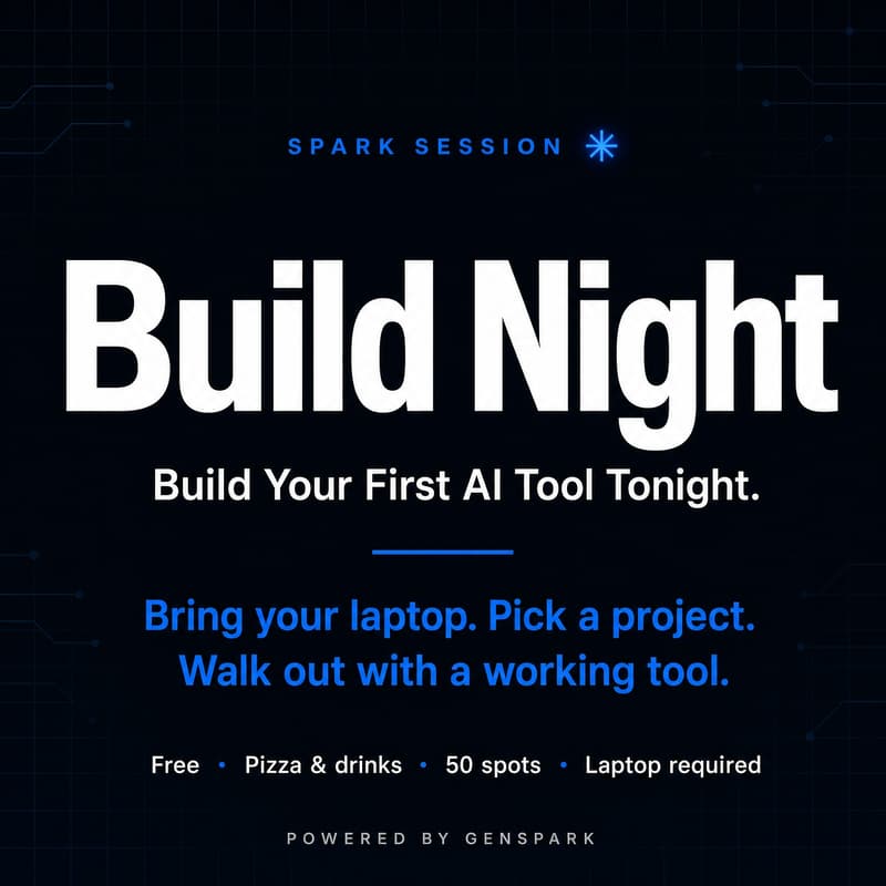 Cover Image for "Spark Session: Build Night" — a hands-on AI build event in Palo Alto