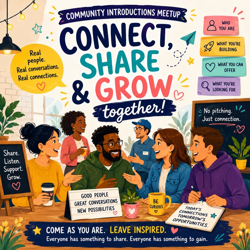 Cover Image for 🎤🤝 Community Intros Meetup: Connect, Share & Grow!