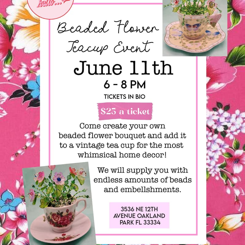 Cover Image for Beaded Flower Teacup Event π